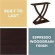 Kingfisher Lane Cross Step Console Table in Espresso Wood Finish