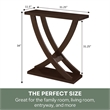 Kingfisher Lane Cross Step Console Table in Espresso Wood Finish