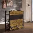 Kingfisher Lane Farmhouse Wood Bar Unit with Stemware Rack in Nutmeg