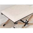 Kingfisher Lane Accent Stool Black Metal Legs with Rope Detail in Cream