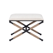 Kingfisher Lane Accent Stool Black Metal Legs with Rope Detail in Cream
