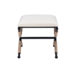 Kingfisher Lane Accent Stool Black Metal Legs with Rope Detail in Cream