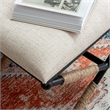 Kingfisher Lane Accent Stool Black Metal Legs with Rope Detail in Cream