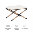 Kingfisher Lane Accent Stool Black Metal Legs with Rope Detail in Cream