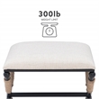 Kingfisher Lane Accent Stool Black Metal Legs with Rope Detail in Cream