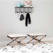 Kingfisher Lane Accent Stool Black Metal Legs with Rope Detail in Cream