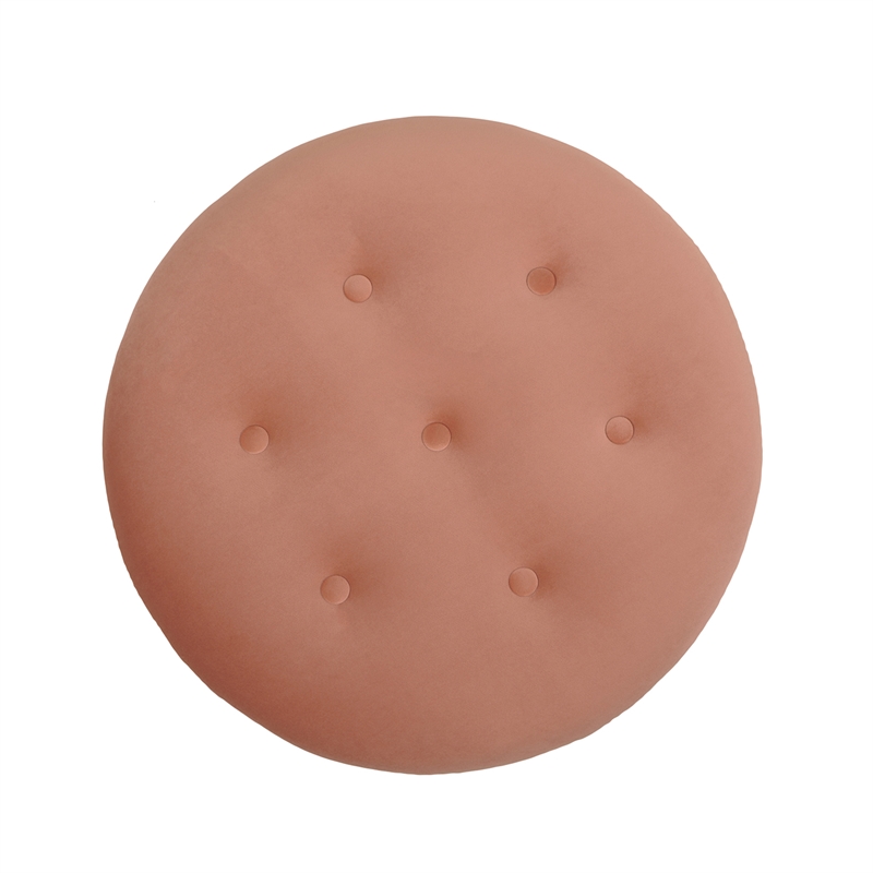 Kingfisher Lane Modern Tufted Decorative Round Ottoman Orange