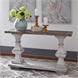 Kingfisher Lane Contemporary Sofa Table with Bottom Shelf in Distressed White