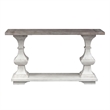Kingfisher Lane Contemporary Sofa Table with Bottom Shelf in Distressed White
