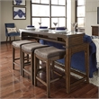 Kingfisher Lane Medium Brown 4 Piece Console Set (1-Console 3-Stools)