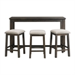 Kingfisher Lane Contemporary Multipurpose Bar Table Set in Brown