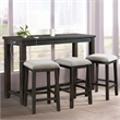 Kingfisher Lane Contemporary Multipurpose Bar Table Set in Brown