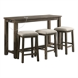 Kingfisher Lane Modern Multipurpose Wood Bar Table Set in Gray