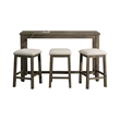 Kingfisher Lane Modern Multipurpose Wood Bar Table Set in Gray