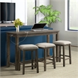 Kingfisher Lane Modern Multipurpose Wood Bar Table Set in Gray
