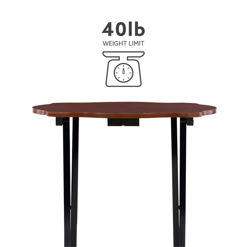Kingfisher Lane Five Piece Wood Tray Table Set in Hazelnut and Black