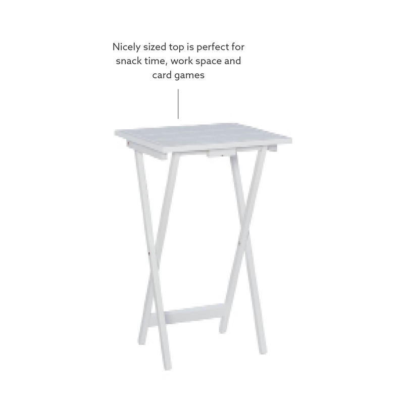 Kingfisher Lane Modern Five Piece Wood Tray Table Set in Whitewash