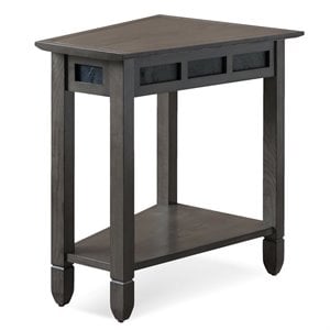 Kingfisher Lane Contemporary Recliner Table in Smoke Gray / Black SLate