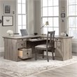 Kingfisher Lane Engineered Wood L-Shaped Computer Desk in Split Oak
