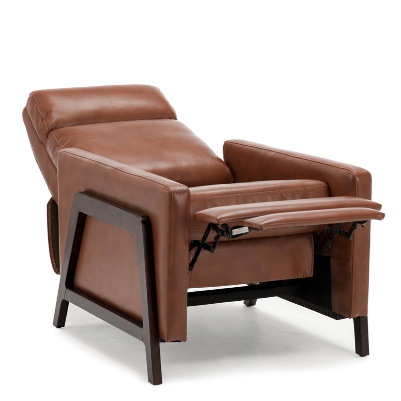 Kingfisher Lane Modern Caramel Push Back Faux Leather Recliner