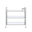 Kingfisher Lane Contemporary Rectangular Shape Serving Bar Cart in Chrome