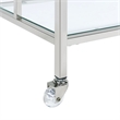 Kingfisher Lane Contemporary Rectangular Shape Serving Bar Cart in Chrome
