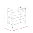 Kingfisher Lane Contemporary Rectangular Shape Serving Bar Cart in Chrome