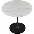 Kingfisher Lane Round Faux Marble Dining Table with Matte Black Base