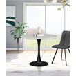 Kingfisher Lane Round Faux Marble Dining Table with Matte Black Base