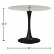 Kingfisher Lane Round Faux Marble Dining Table with Matte Black Base