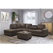 Kingfisher Lane Microfiber Ottoman with Storage in Chocolate