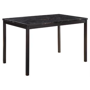 Kingfisher Lane Contemporary Metal Base Dining Room Table in Black