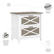 Kingfisher Lane Modern 2 Drawer File Cabinet in White & Gray