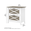 Kingfisher Lane Modern 2 Drawer File Cabinet in White & Gray