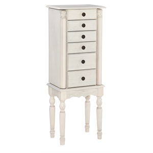 Kingfisher Lane Contemporary Wood Jewelry Armoire in Off White