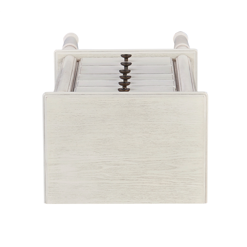 Kingfisher Lane Contemporary Wood Jewelry Armoire in Off White