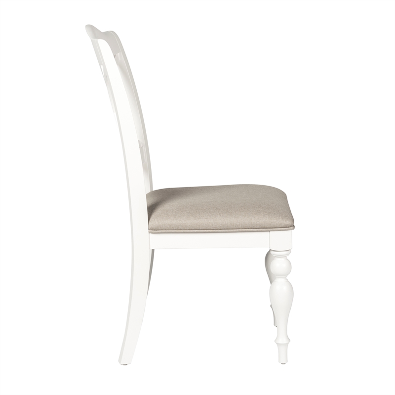 Kingfisher Lane Summer House White Slat Back Side Chair (RTA)-Set of 2