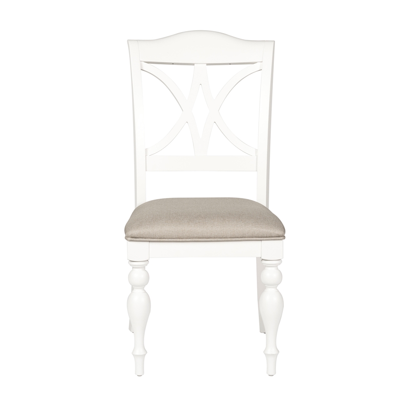 Kingfisher Lane Summer House White Slat Back Side Chair (RTA)-Set of 2