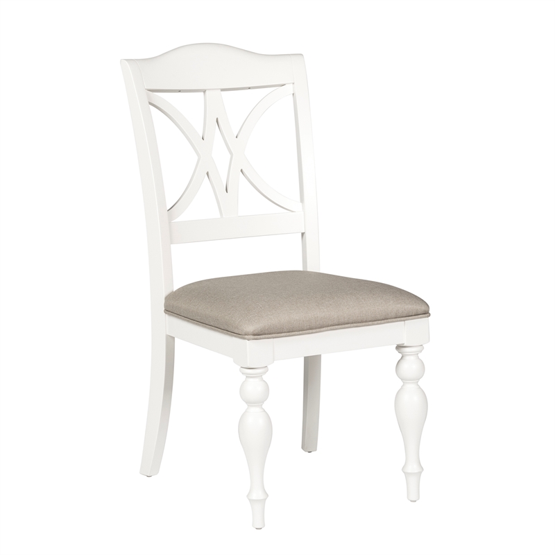 Kingfisher Lane Summer House White Slat Back Side Chair (RTA)-Set of 2