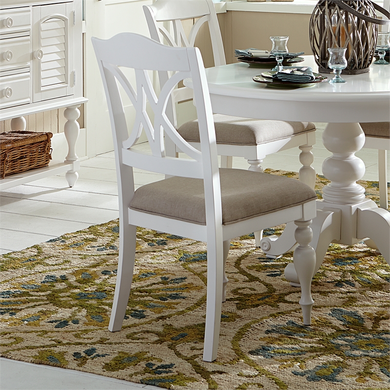 Kingfisher Lane Summer House White Slat Back Side Chair (RTA)-Set of 2