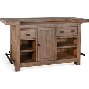 Kingfisher Lane 80&quot Transitional Wood Gorgeous Bar Unit in Taupe Brown