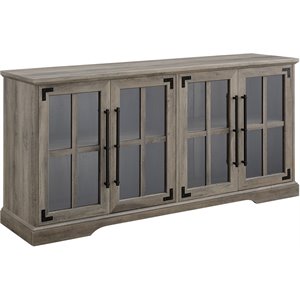 Kingfisher Lane Farmhouse Wood TV Stand for TVs up to 64&quot in Gray Wash