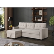 Kingfisher Lane Polyester Fabric Reversible Sleeper Sectional Sofa-Beige