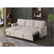 Kingfisher Lane Polyester Fabric Reversible Sleeper Sectional Sofa-Beige