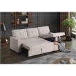 Kingfisher Lane Polyester Fabric Reversible Sleeper Sectional Sofa-Beige
