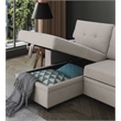 Kingfisher Lane Polyester Fabric Reversible Sleeper Sectional Sofa-Beige
