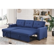 Kingfisher Lane Polyester Fabric Reversible Sleeper Sectional Sofa-Blue