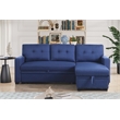 Kingfisher Lane Polyester Fabric Reversible Sleeper Sectional Sofa-Blue
