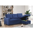 Kingfisher Lane Polyester Fabric Reversible Sleeper Sectional Sofa-Blue