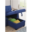 Kingfisher Lane Polyester Fabric Reversible Sleeper Sectional Sofa-Blue